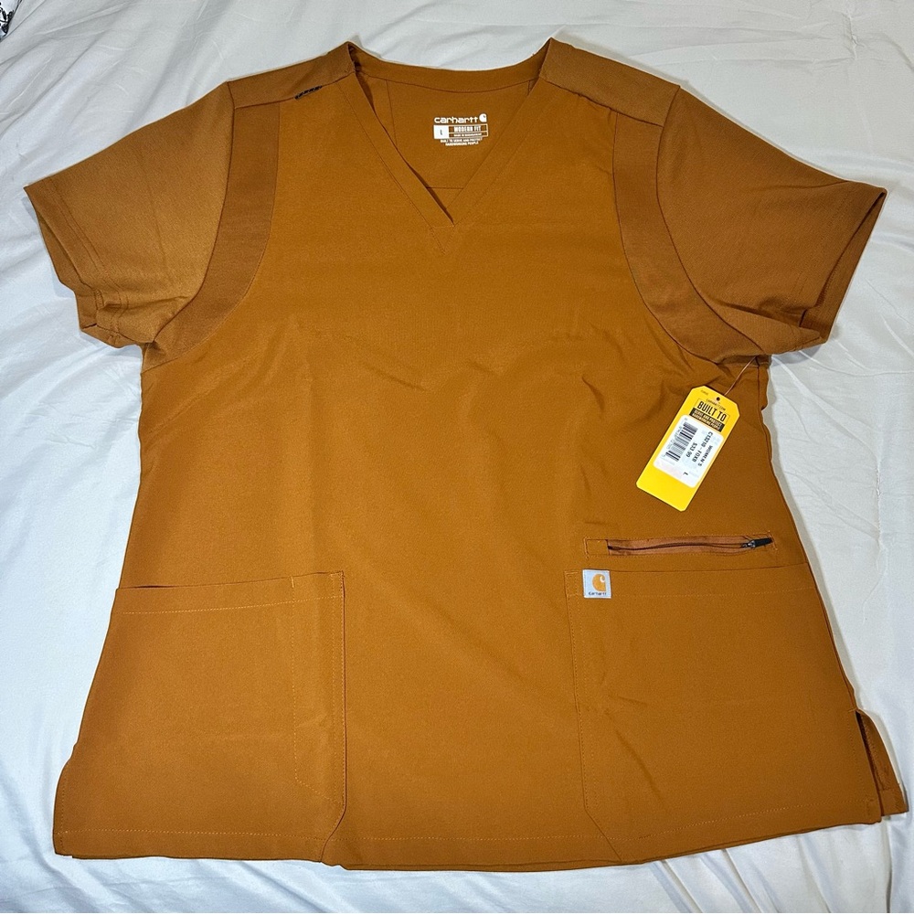 NEW Carhartt Tan V-Neck Scrub Top